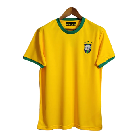 Camisa Seleção Brasil Home 1970/72 - Versão Retrô Masculino - Amarela - comprar online