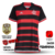 Camisa Flamengo Casa 24/25 - Versão Torcedora Feminina - Adidas - Preto com Listras Vermelhas