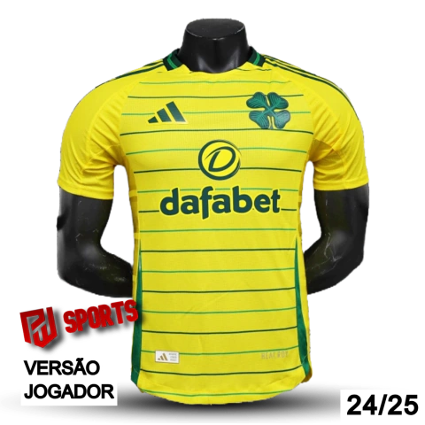 Camisa Celtic Fora 24/25 - Versão Jogador Masculino - Adidas - Amarela