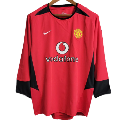 Camisa Manchester United Home 2002/2004 Manga Longa - Versão Retrô Masculino - Nike - Vermelha