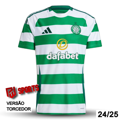 Camisa Celtic Casa 24/25 - Versão Torcedor Masculino - Adidas - Verde e Branca