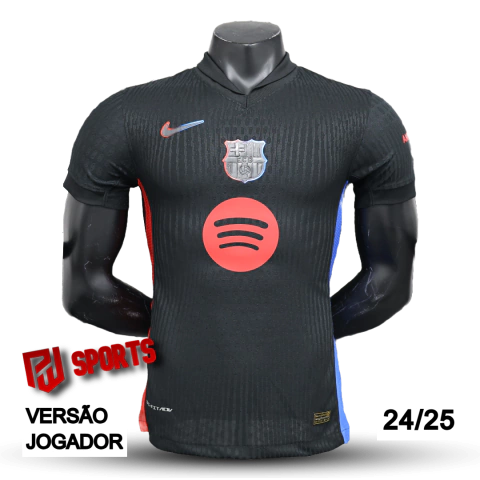 Camisa Barcelona Away 2024/25 - Versão Jogador Masculino - Nike - Preta