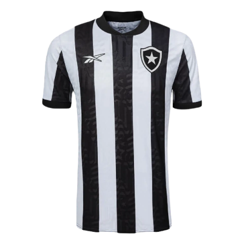 Camisa Botafogo Casa 23/24 Sem Patrocínio - Versão Torcedor Masculino - Reebok - Branca e Preta Listrada