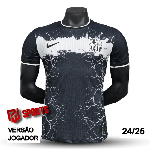 Camisa Barcelona Edição Especial 24/25 - Versão Jogador Masculino - Nike - Preto com detalhes em Branco