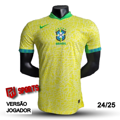Camisa Brasil Casa 24/25 - Versão Jogador Masculino - Nike - Amarela