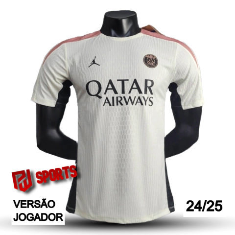 Camisa PSG Treino 24/25 - Versão Jogador Masculino - Nike Jordan - Bege