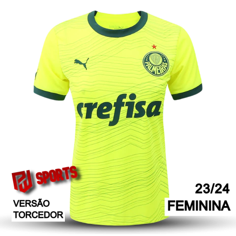 Camisa Palmeiras Terceira 23/24 - Versão Torcedora Feminina - Puma - Verde Limão