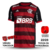 Camisa Flamengo Casa 22/23 Com Todos os Patrocínios - Versão Torcedor Masculino - Adidas - Preta e Vermelha Listrado