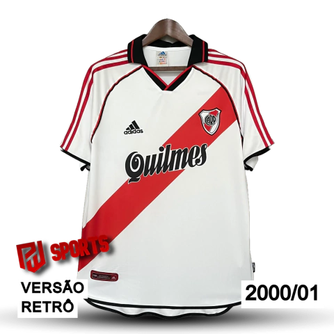 Camisa River Plate Casa 2000/01 - Versão Retrô Masculino - Adidas - Branco