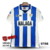 Camisa Málaga Casa 1997/1998 - Versão Retrô Masculino - Kelme - Azul e Branca Listrada