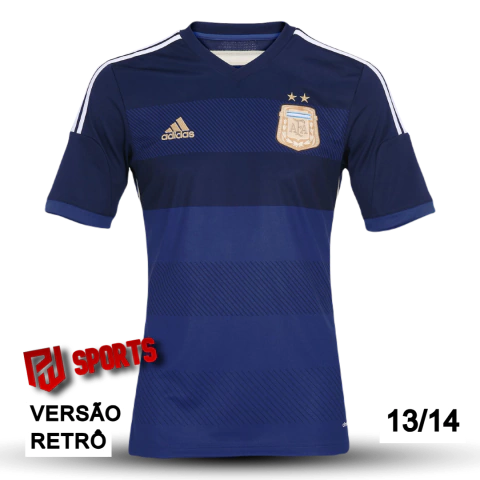 Camisa Seleção Argentina Fora 2014 - Versão Retrô Masculino - Adidas - Azul