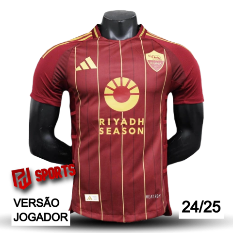 Camisa Roma Home 2024/25 - Versão Jogador Masculino - Adidas - Vermelha