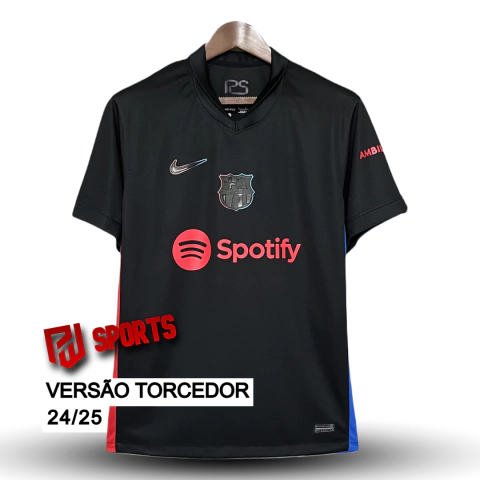 Camisa Barcelona Away 2024/2025 - Versão Torcedor Masculino - Nike - Preta