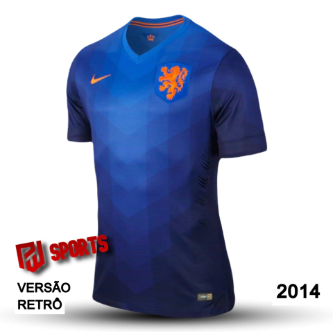 Camisa Holanda Fora 2014 - Versão Retrô Masculino - Nike - Azul