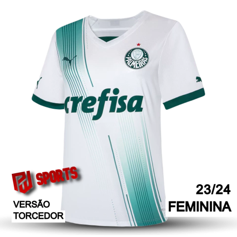 Camisa Palmeiras Fora 23/24 - Versão Torcedora Feminina - Puma - Branca