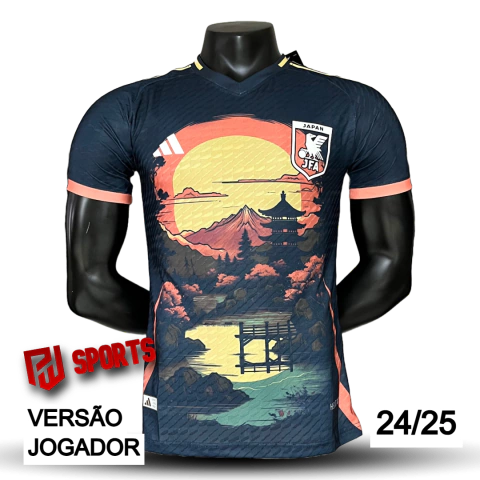 Camisa Japão Edição Especial Por do Sol 24/25- Versão Jogador Masculino - Adidas - Azul Escuro