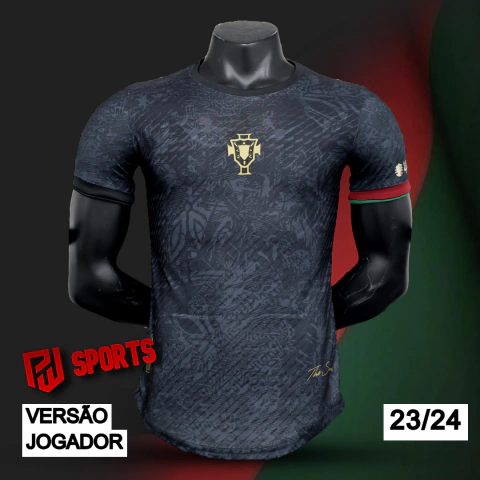 Camisa Portugal Edição Especial CR7 "The Siu" 2023/24 - Versão Jogador Masculino - Comma Football - Preta