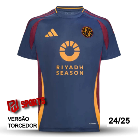 Camisa Roma Third 2024/25 - Versão Torcedor Masculino - Adidas - Azul