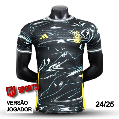 Camisa Argentina Especial Campeones de América 2024/25 - Versão Jogador Masculino - Adidas - Preto
