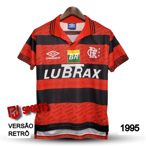 Camisa Flamengo Casa 1995 Especial 100 Anos - Versão Retrô Masculino - Umbro - Vermelho e Preto