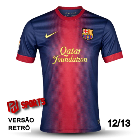 Camisa Barcelona Home 2012/2013 - Versão Retrô Masculino - Nike - Azul e Grená