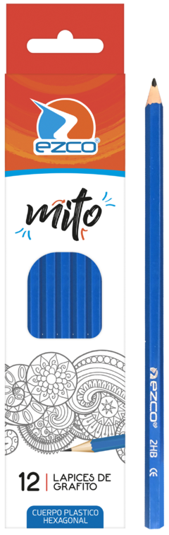 Lapiz Ezco negro / grafito MIto 2HB x 12 u