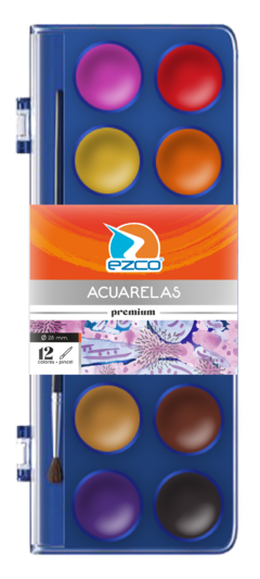 Acuarelas Ezco Premium Colores X12/ X24/ X36