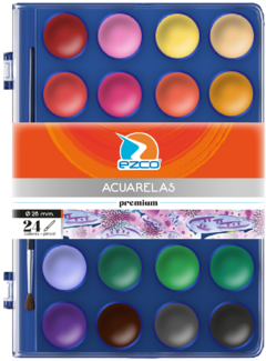 Acuarelas Ezco Premium Colores X12/ X24/ X36 - comprar online