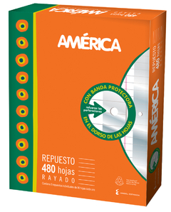 Repuesto America Nro 3 Hojas P/ Carpeta C/ Banda - comprar online
