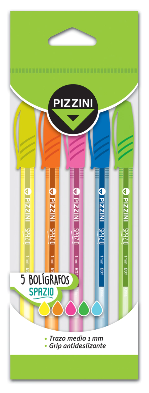 Boligrafo Pizzini Spazio Colores Vivos Flowpack X5