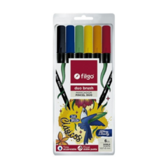 Marcador Filgo Duo Brush Doble Punta Estuche X6 en internet