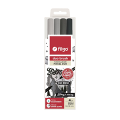Marcador Filgo Duo Brush Doble Punta Estuche X4 - comprar online