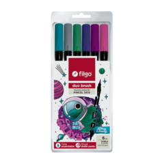 Marcador Filgo Duo Brush Doble Punta Estuche X6 - comprar online