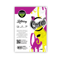 Block Pizzini Lettering 180 gr x 180 gr x 30 hojas