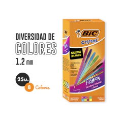 Imagen de Boligrafo Bic Fashion color 1.2mm x 1 u