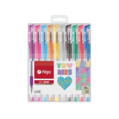 Roller Filgo Gel Pop Glitter Estuche X10