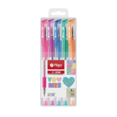 Roller Filgo Gel Pop Glitter Estuche X5