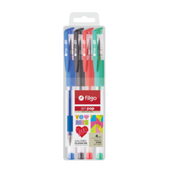Roller Filgo Gel Pop Clasico Estuche X4