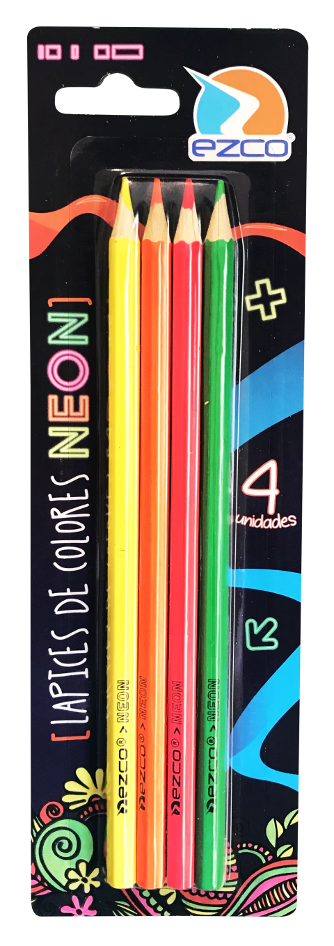 Lapices Ezco de colores Neon X4