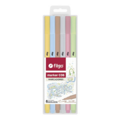 Marcador Filgo 036 Pastel Retro 1.0 MM Pack X6