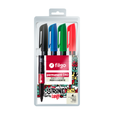 Marcador Filgo Permanente 040 Surtido Estuche X4