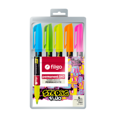 Marcador Filgo 040 Fluo Permanente Pack X5