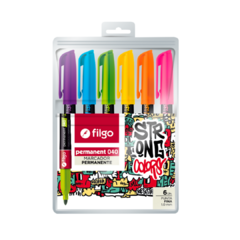Marcador Filgo 040 Brillante Permanente Pack X6