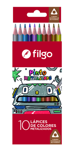 Lápices De Colores Filgo Pinto Metalizado Largos x 10