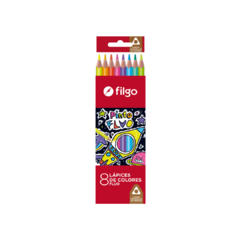 Lapices Filgo Pinto Colores Fluo Caja X8