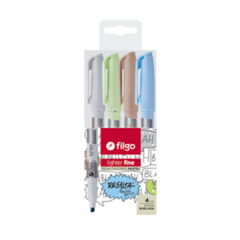 Resaltador Filgo Fino Pastel Retro Estuche X4