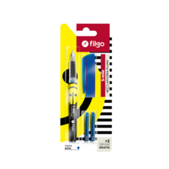Lapicera Pluma Filgo S-MILE + 2 Cartuchos Blister