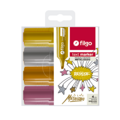 Resaltador Filgo Ancho Metalizado Estuche X4