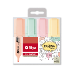 Resaltador Filgo Ancho Pastel Estuche X4