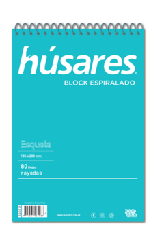 Block Husares Esquela con espiral 80 hjs - Libreria Constitucion Minorista